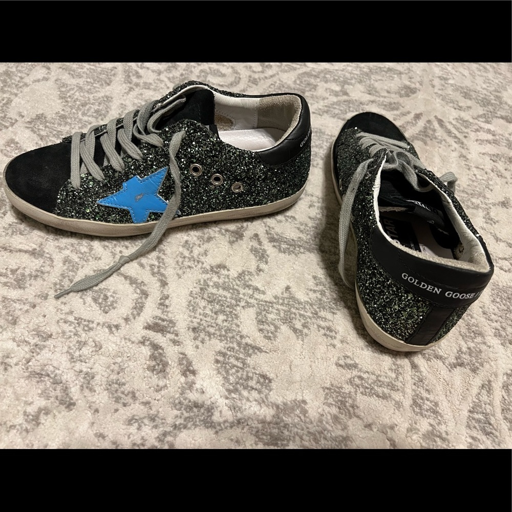 Green & Blue Glitter Golden Goose - LIKE NEW!